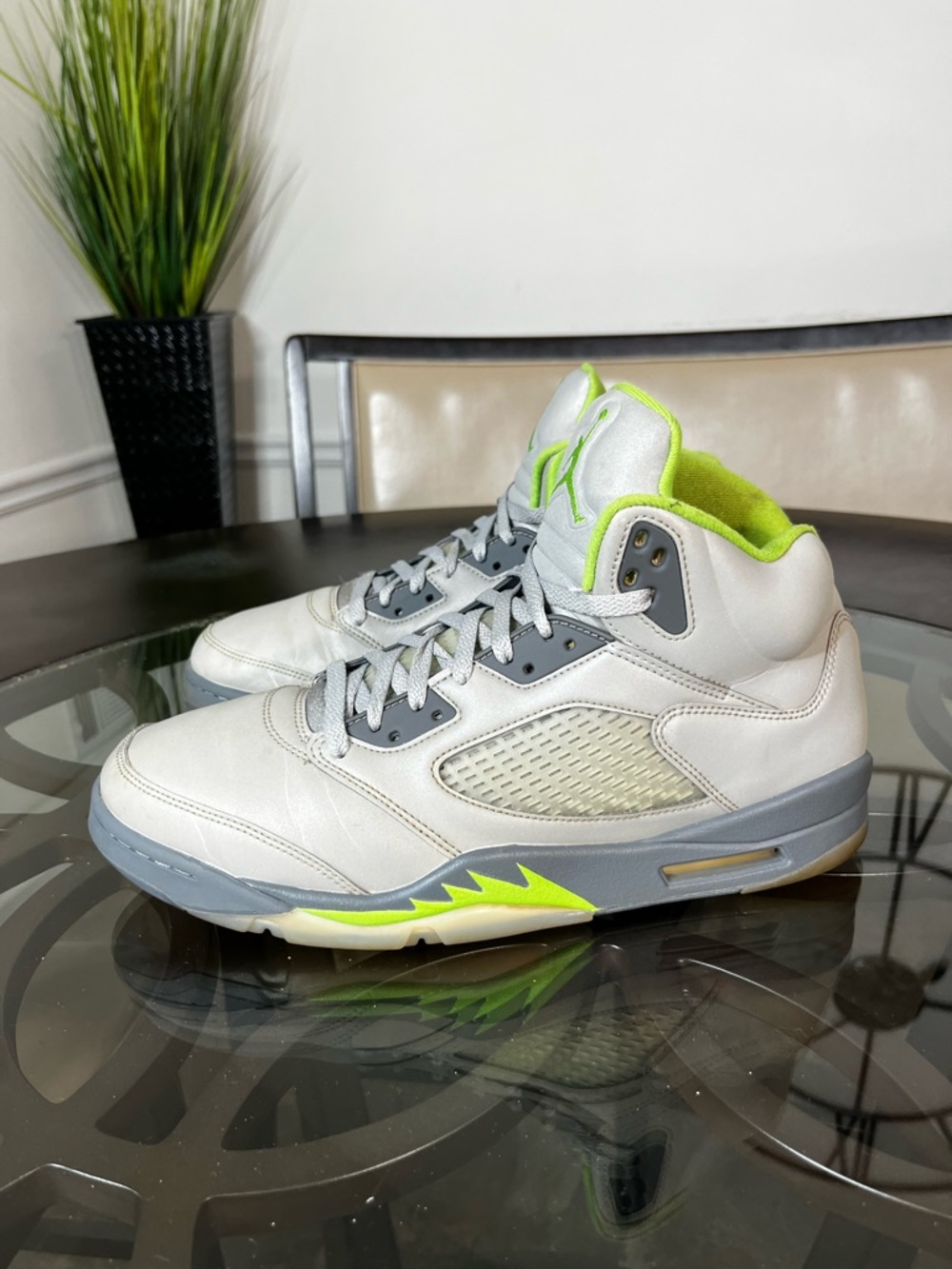Nike Air Jordan V 5 Retro Reflect Silver Green Bean
Flint Grey  Sz 14